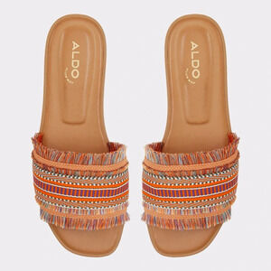 Aldo Nalani Multicolour Fringe embellished Flat Sandals -  6.5